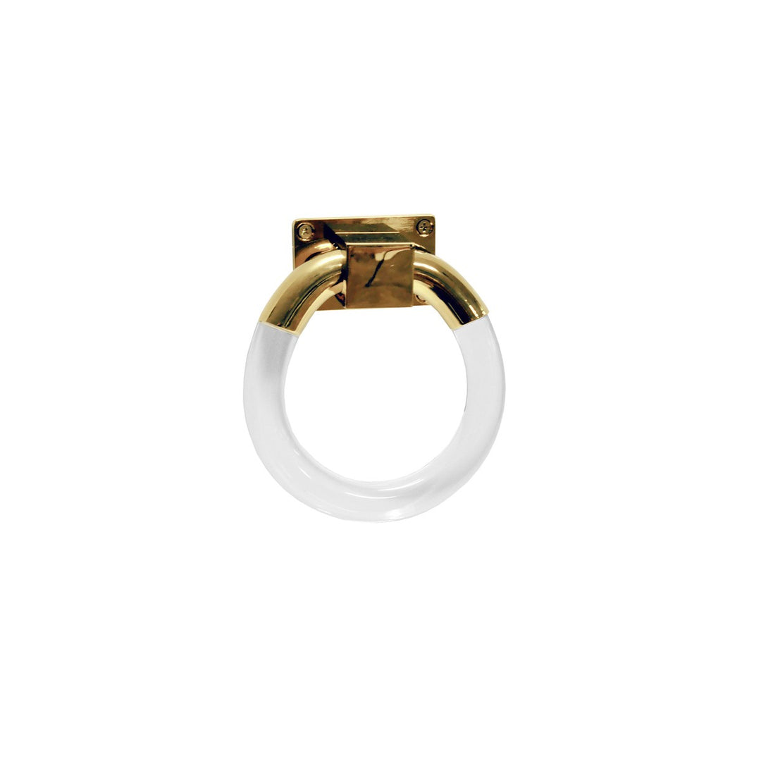 Lyra - Large Acrylic Ring Hardware In Brass