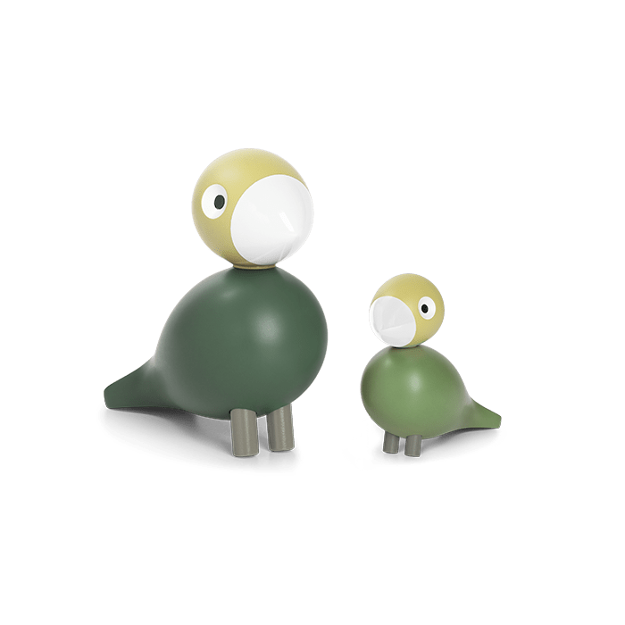 Kay Bojesen Liv & Lykke Bird Pair, Green, H: 3.9"