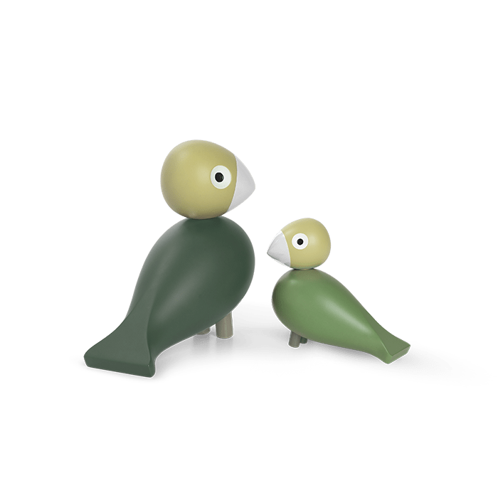 Kay Bojesen Liv & Lykke Bird Pair, Green, H: 3.9"