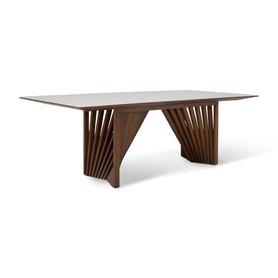 Laguna Glass Top Dining Table-Urbia-URBIA-BSM-99026-06-Dining TablesOff White - Nogal-1-France and Son