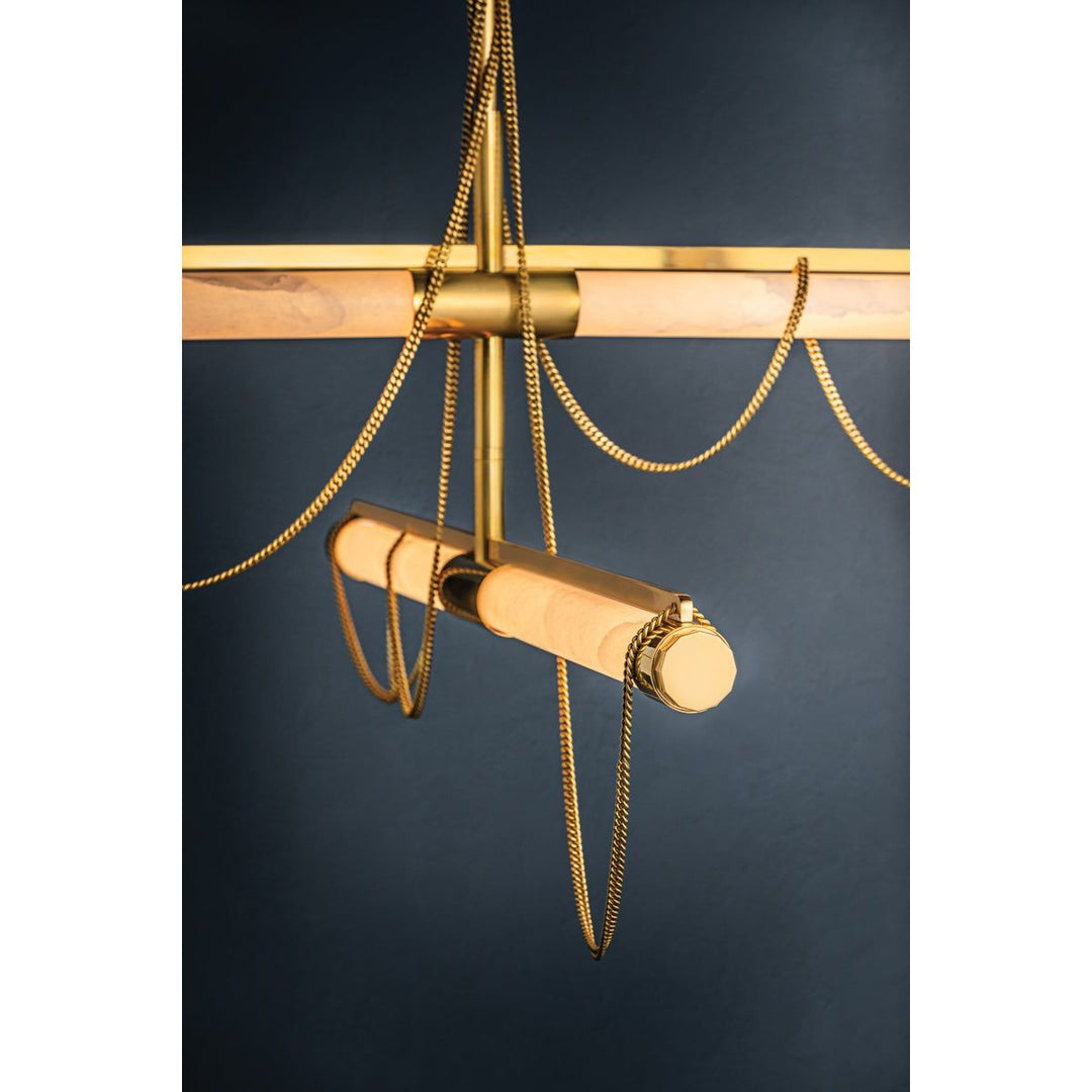 Lariat Chandelier - Vintage Brass 4 Lights