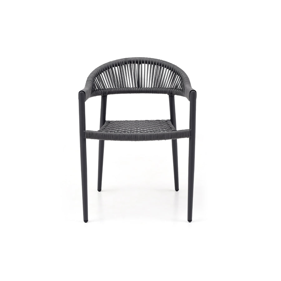 Leyla Outdoor Dining Armchair-Whiteline Modern Living-WHITELINE-DAC1677-GRY-Outdoor Dining Chairs-1-France and Son