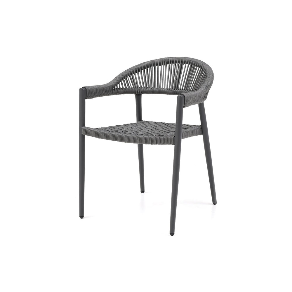 Leyla Outdoor Dining Armchair-Whiteline Modern Living-WHITELINE-DAC1677-GRY-Outdoor Dining Chairs-2-France and Son