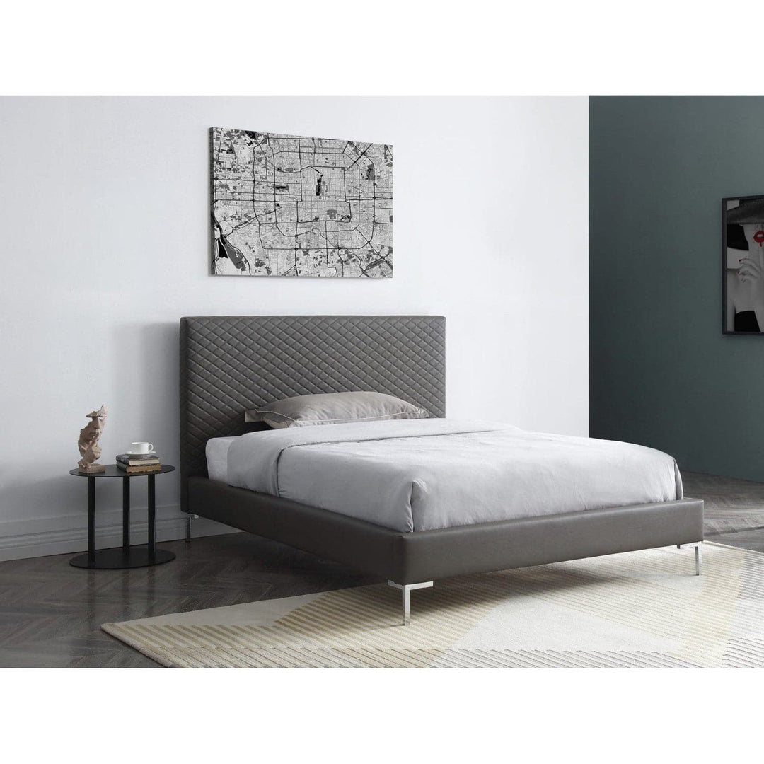 Liz Full Bed-Whiteline Modern Living-WHITELINE-BF1689P-DGRY-BedsDark Grey-3-France and Son