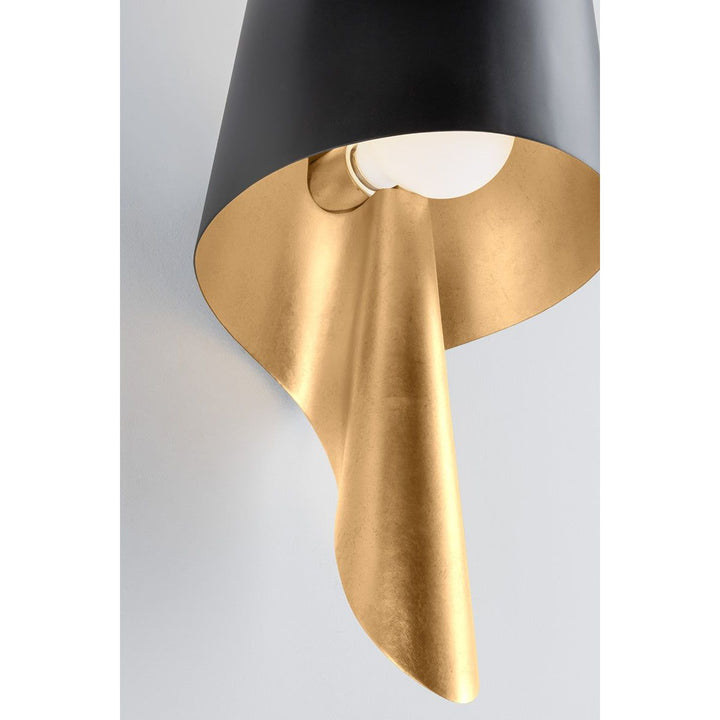 Lucia Wall Sconce - Vintage Gold Leaf And Soft Black