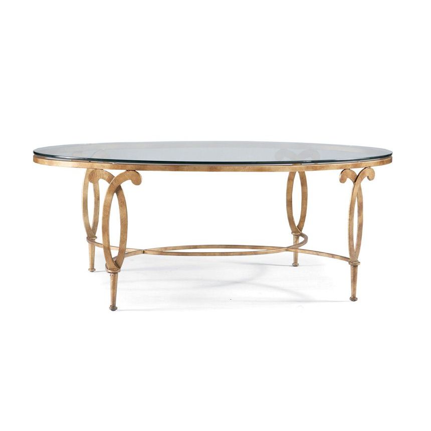 Coffee Tables Fleur de Lis Oval Cocktail Table