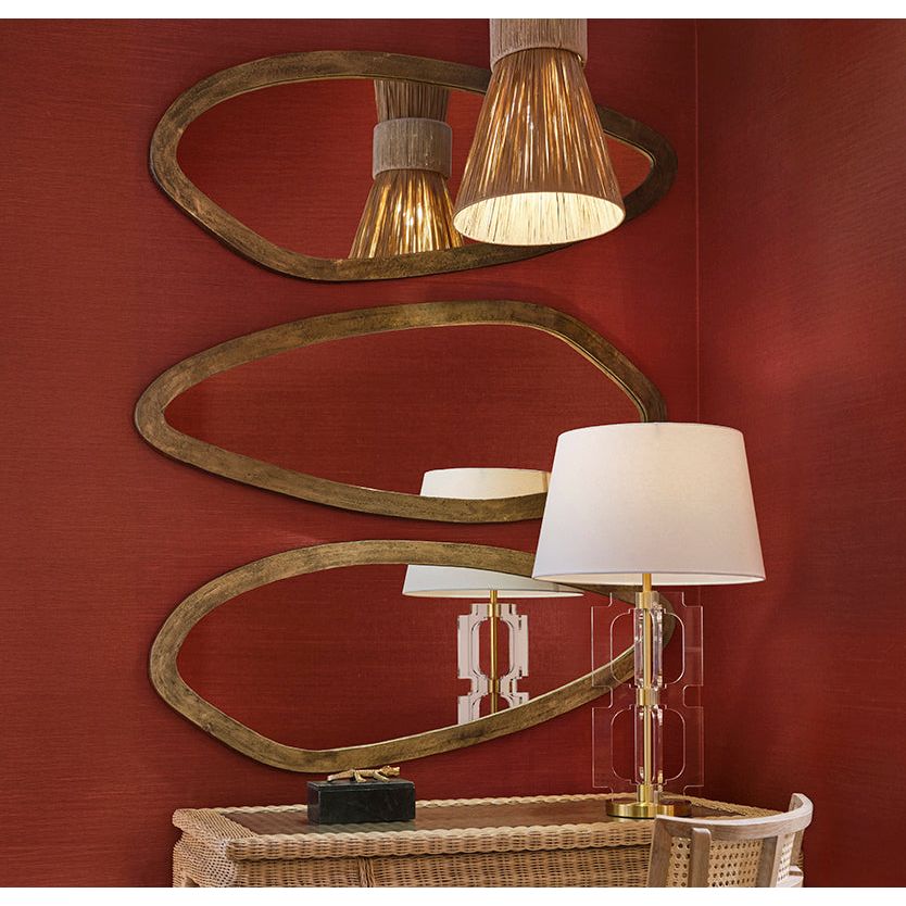 Wall Mirrors Macy Organic Oval Shaped Mirror In Brass Finish