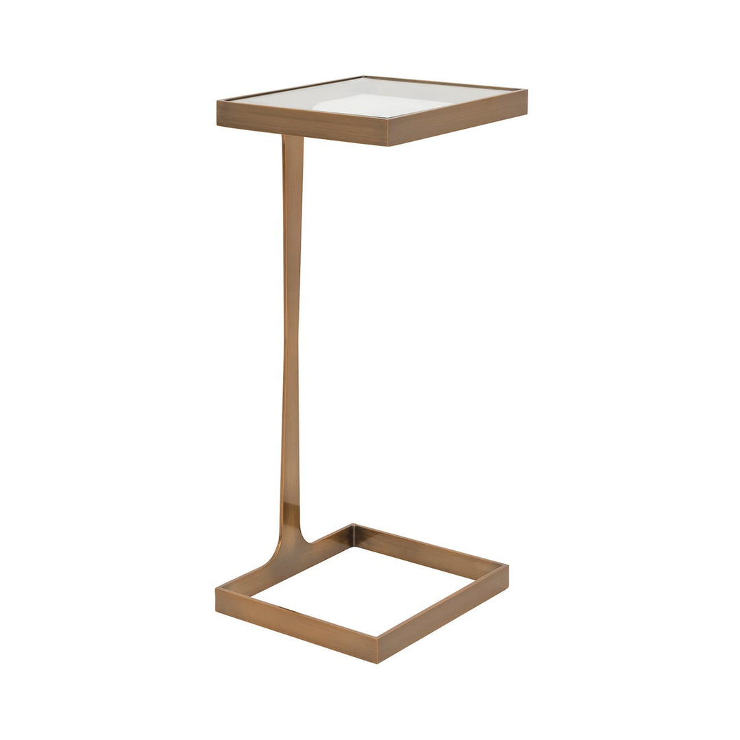 Maisel - Glass Top Square Cigar Table In Antique Brass