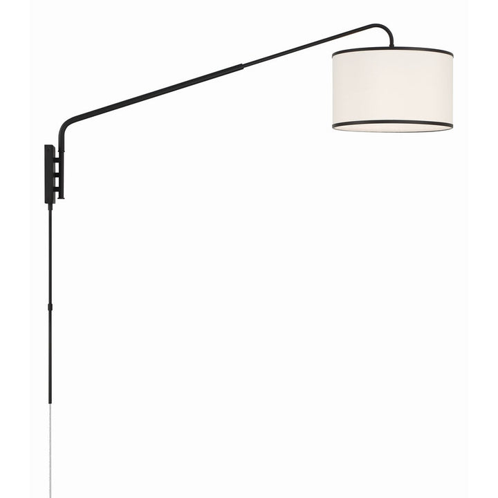 Mallory 1 Light Matte Black Task Sconce-Crystorama Lighting Company-CRYSTO-MAL-601-MK-Wall Lighting-1-France and Son