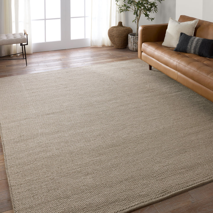 Jaipur Living Ryker Handmade Indoor/Outdoor Solid Light Gray Area Rug (10'X14')