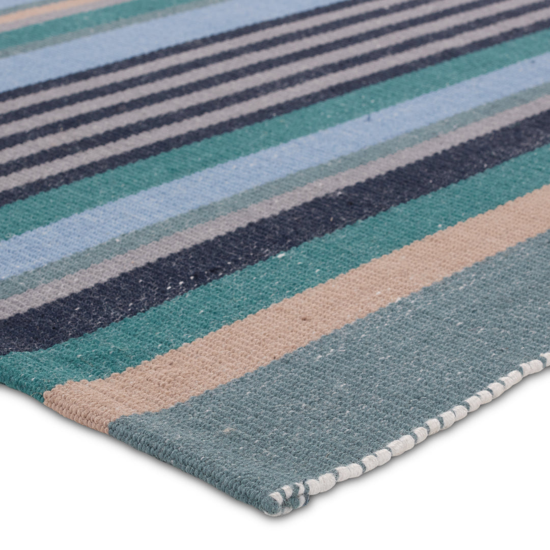 Vibe by Jaipur Living Sergio Handmade Striped Teal/Blue Area Rug (8'X10')