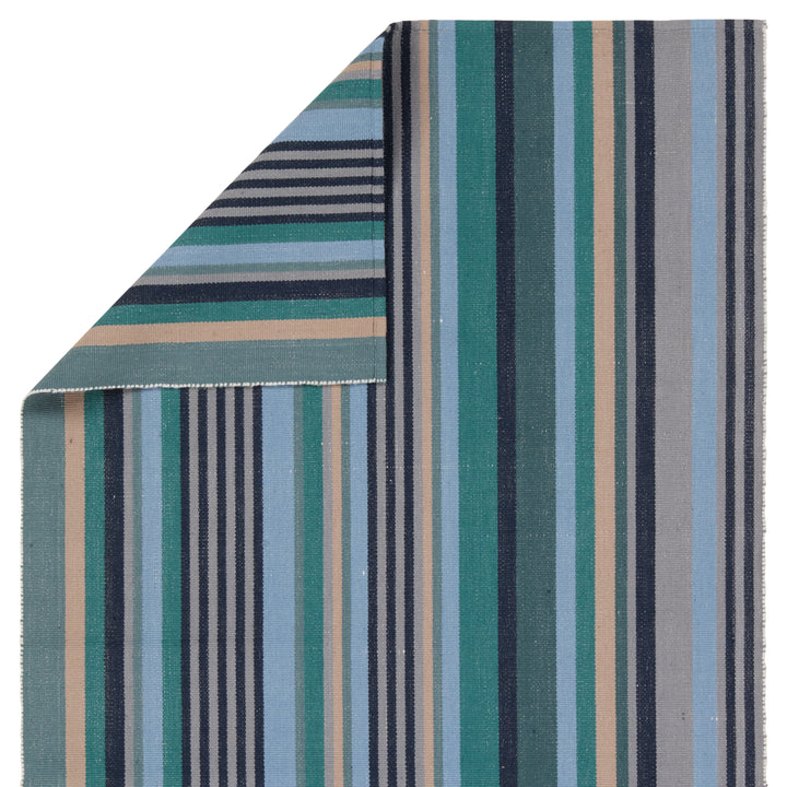 Vibe by Jaipur Living Sergio Handmade Striped Teal/Blue Area Rug (8'X10')