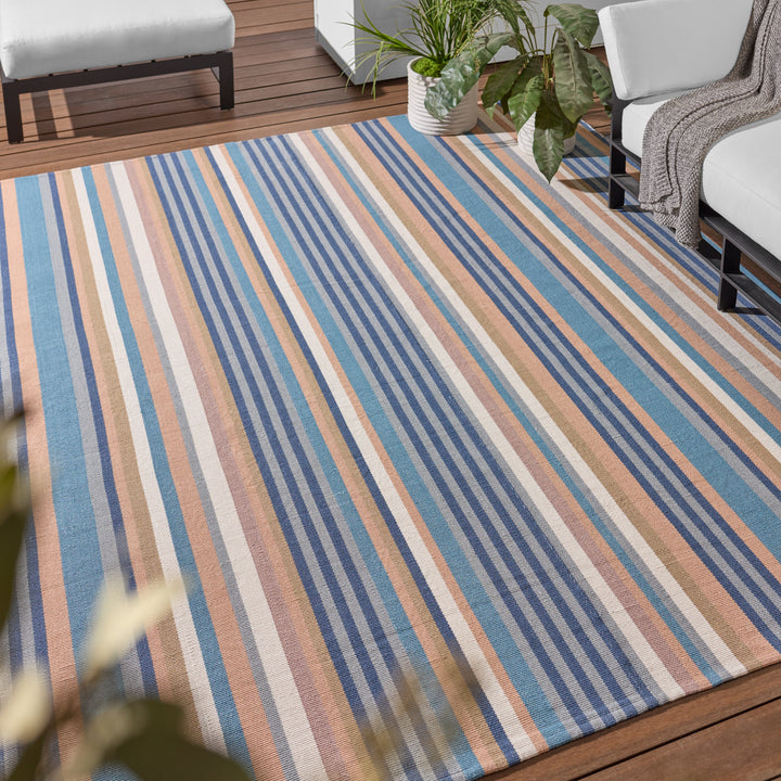 Vibe by Jaipur Living Sergio Handmade Striped Blue/Cream Area Rug (2'X3')