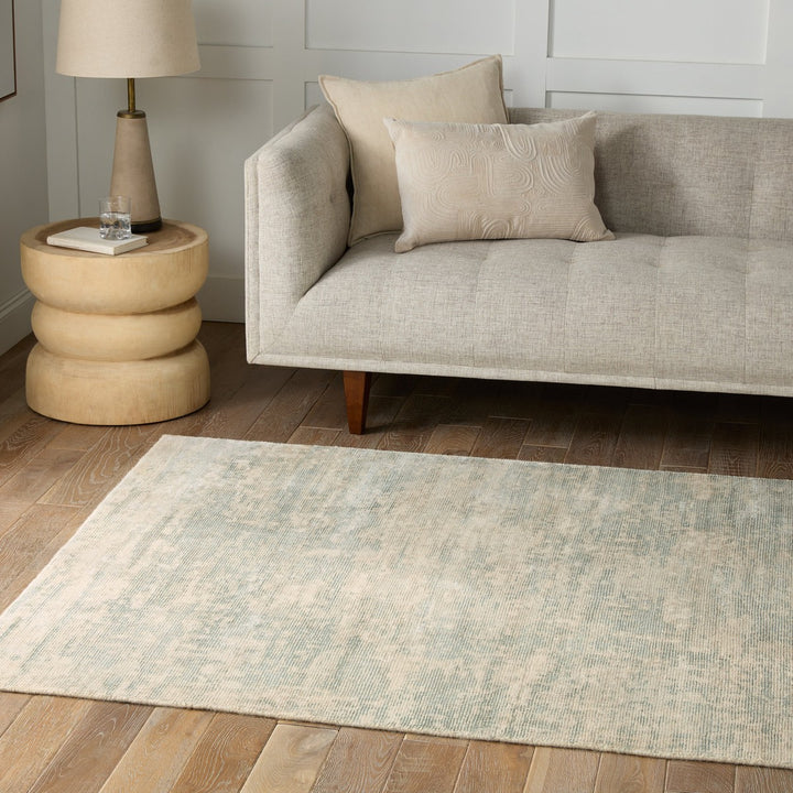 Barclay Butera by Jaipur Living Retreat Handmade Abstract Teal/ Cream Area Rug (8'X10')