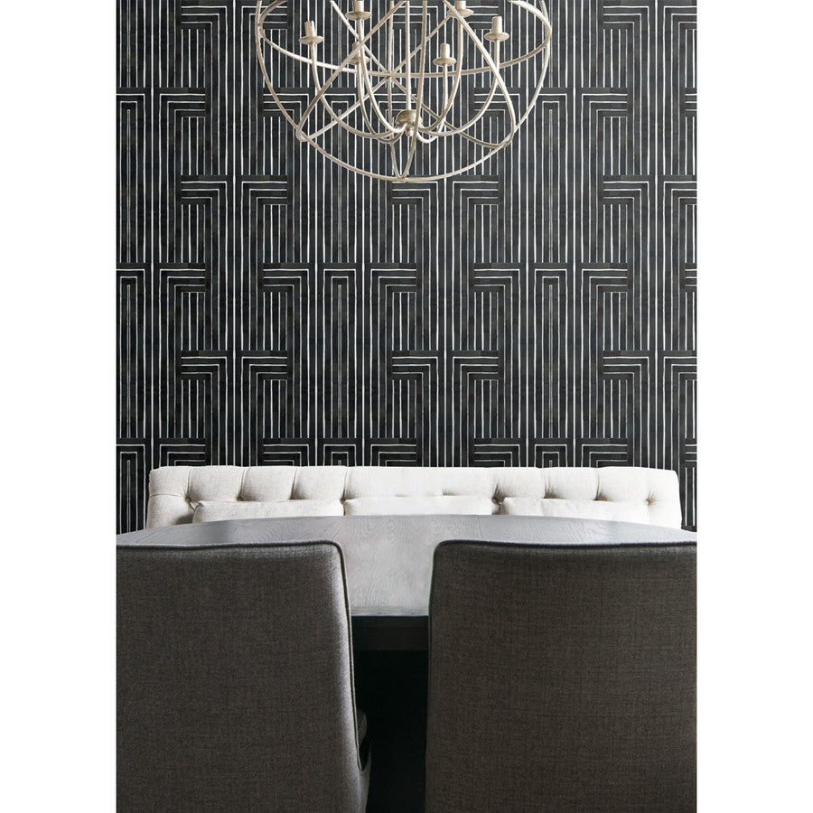 Chiseled Wallpaper-Mitchell Black-MITCHB-WC398-1-PM-10-Wall DecorPatterns Black-Premium Matte Paper-2-France and Son
