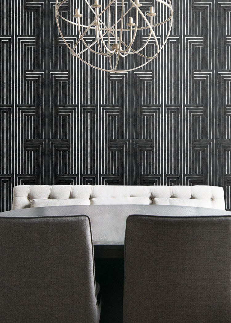 Chiseled Wallpaper-Mitchell Black-MITCHB-WC398-1-PM-10-Wall DecorPatterns Black-Premium Matte Paper-4-France and Son