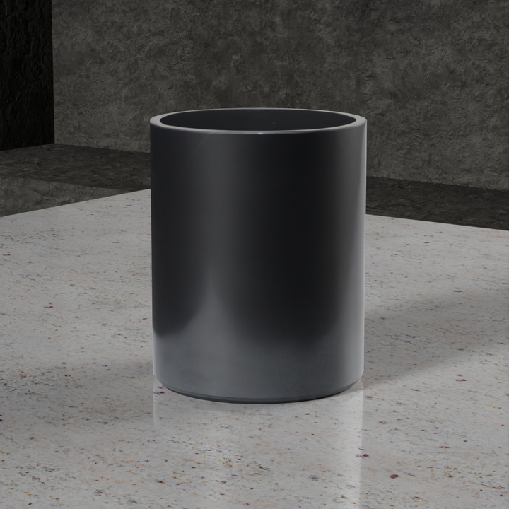 Harmonia Collection Bin with Liner-FABLER-MC-BA03-6BG-DecorBlack & Gold Marble-Honed Finish-4-France and Son