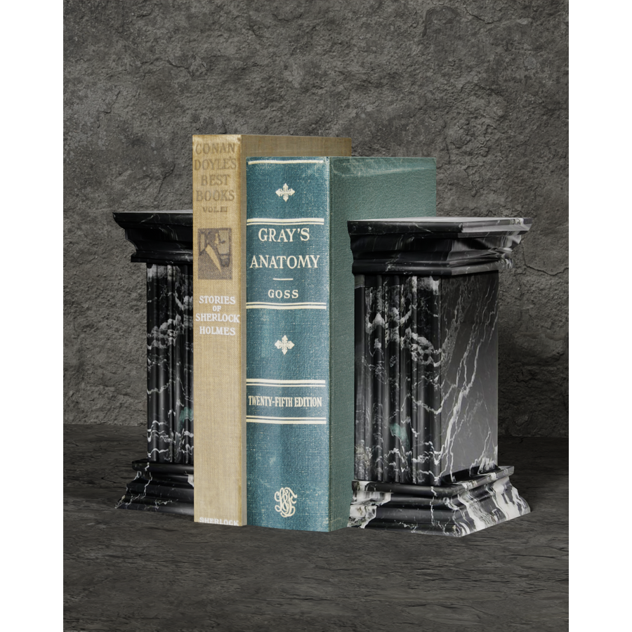 Epoch Collection Ebony & Gold Stone Bookends-FABLER-MC-BE40-BZ-Bookends-1-France and Son