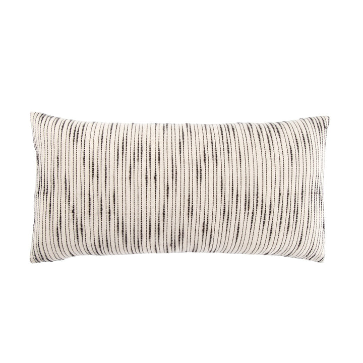 Jaipur Living Linnean Striped White/ Gray Down Pillow (12"X24" Lumbar)