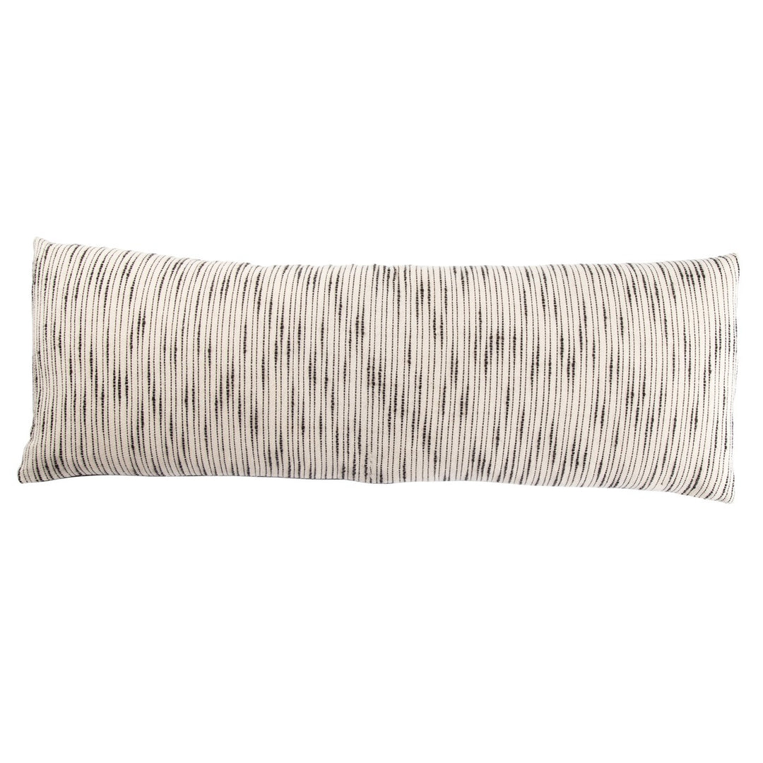 Jaipur Living Linnean Striped White/ Gray Poly Fill Pillow (14"X40" Lumbar)