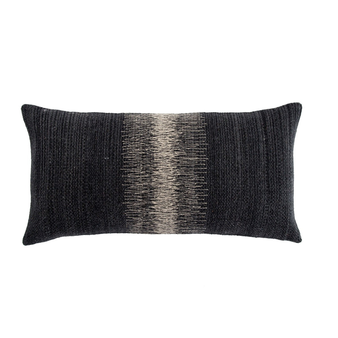 Jaipur Living Aravalli Ombre Black/ Gray Down Pillow (12"X24" Lumbar)