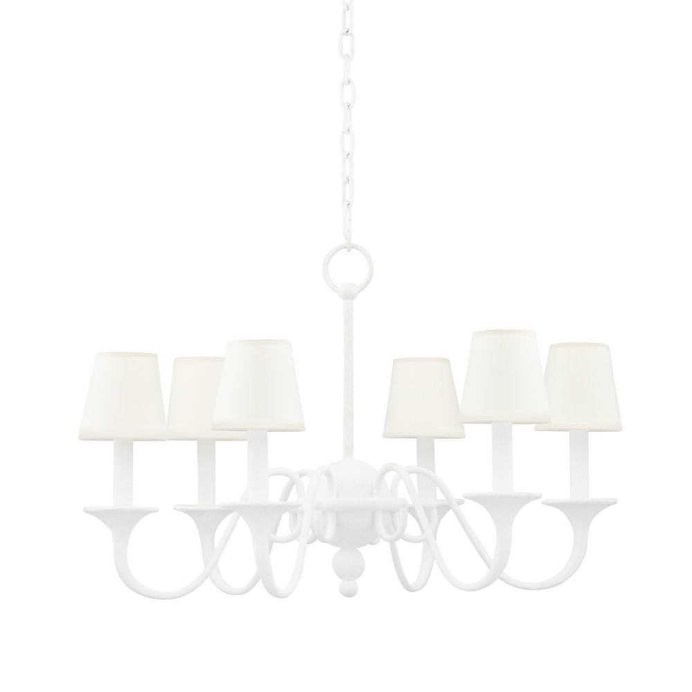 Chandeliers Windsor 6 Light Chandelier White Plaster