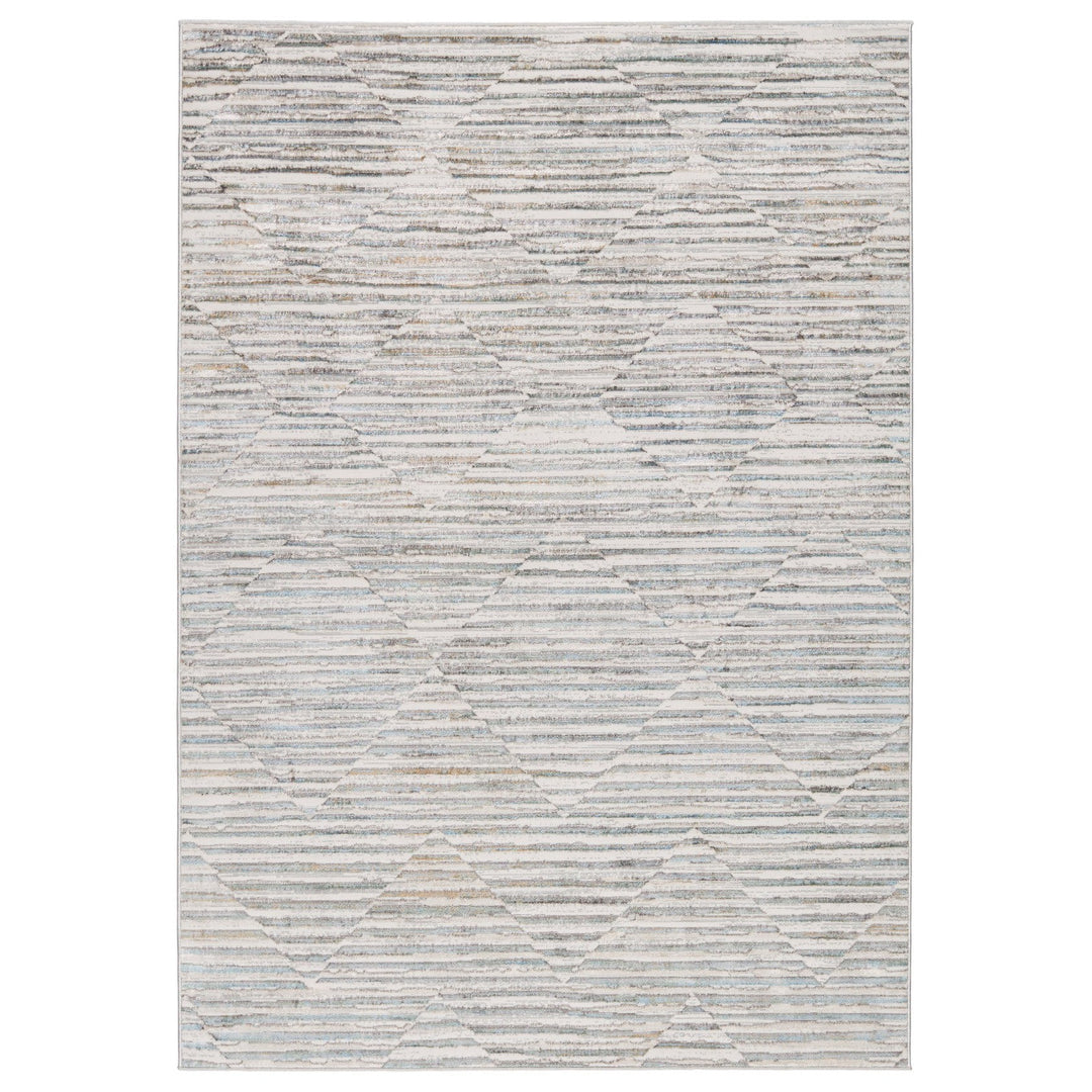 Vibe by Jaipur Living Wilmot Striped Gray/ Light Blue Area Rug (5'3"X8')