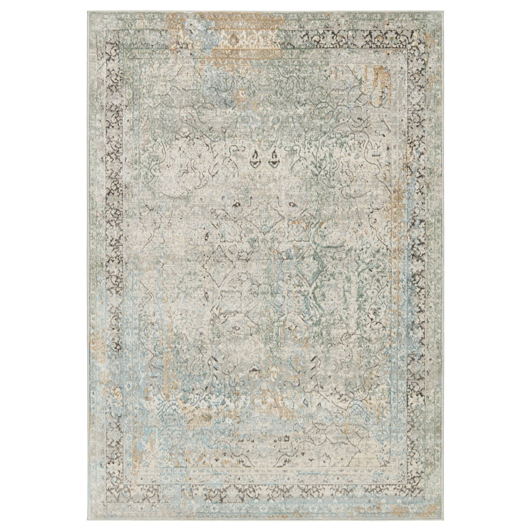 Vibe by Jaipur Living Thayer Medallion Green/ Light Gray Area Rug (9'3"X12')