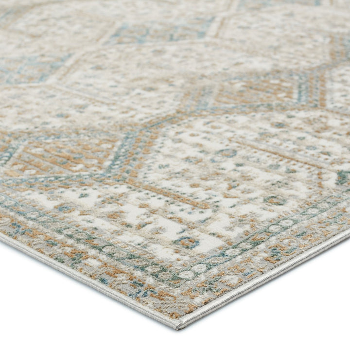 Vibe by Jaipur Living Roane Trellis Gold/ Light Blue Area Rug (5'3"X8')