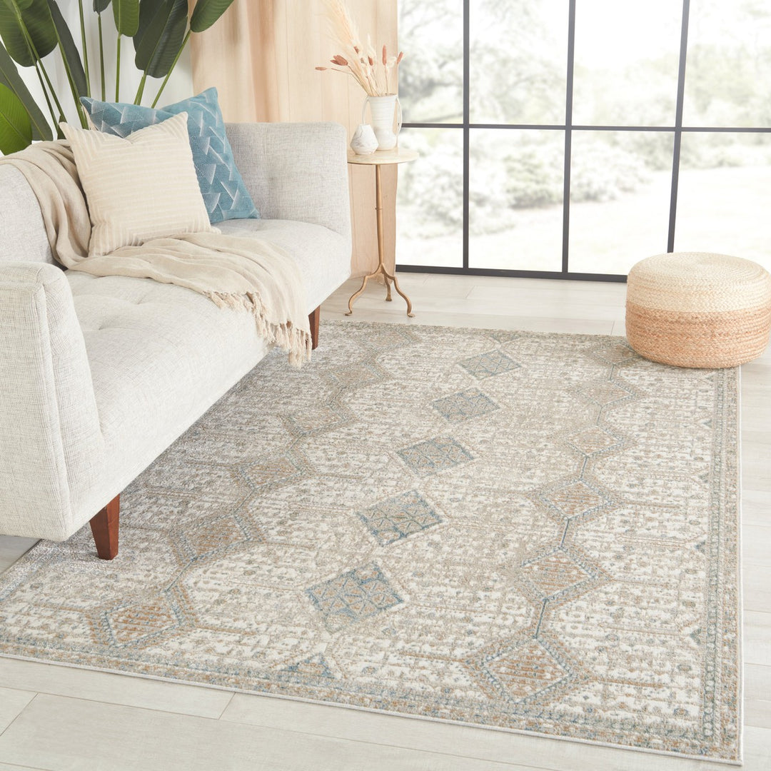 Vibe by Jaipur Living Roane Trellis Gold/ Light Blue Area Rug (7'10"X10')