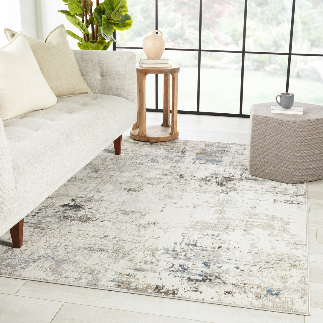 Vibe by Jaipur Living Jehan Abstract Gray/ Light Blue Area Rug (5'3"X8')