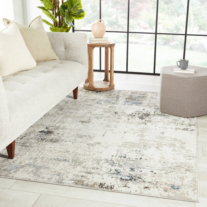 Vibe by Jaipur Living Jehan Abstract Gray/ Light Blue Area Rug (5'3"X8')