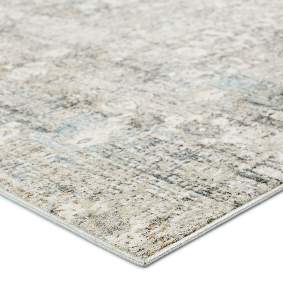 Vibe by Jaipur Living Kenrick Floral Gray/ Light Blue Area Rug (6'7"X9'6")