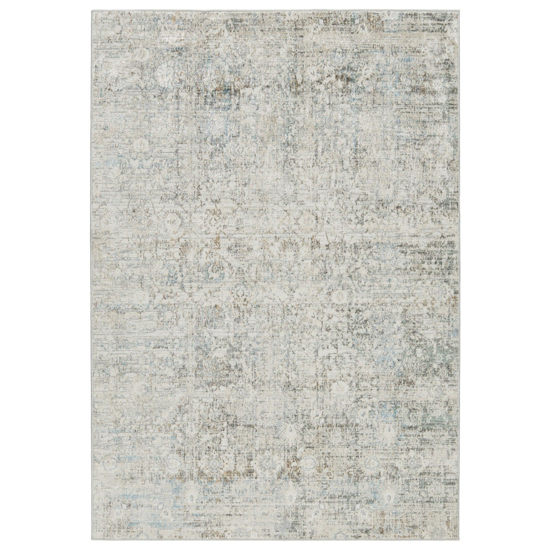 Vibe by Jaipur Living Kenrick Floral Gray/ Light Blue Area Rug (5'3"X8')