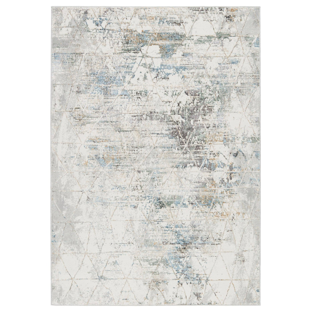 Vibe by Jaipur Living Arya Trellis Gray/ Light Blue Area Rug (6'7"X9'6")