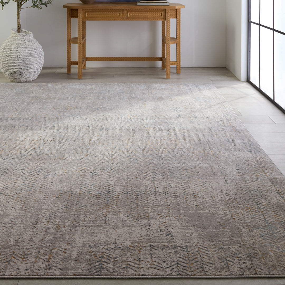 Vibe by Jaipur Living Sylvana Trellis Gray/ Blue Area Rug (6'7"X9'6")