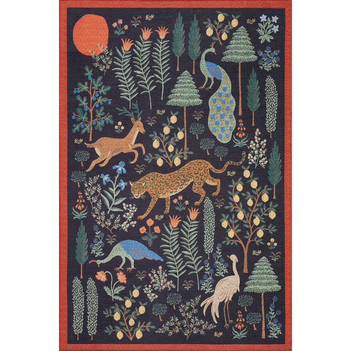 Rifle Paper Co. x Loloi Menagerie Black 5'-0" x 7'-6" Area Rug