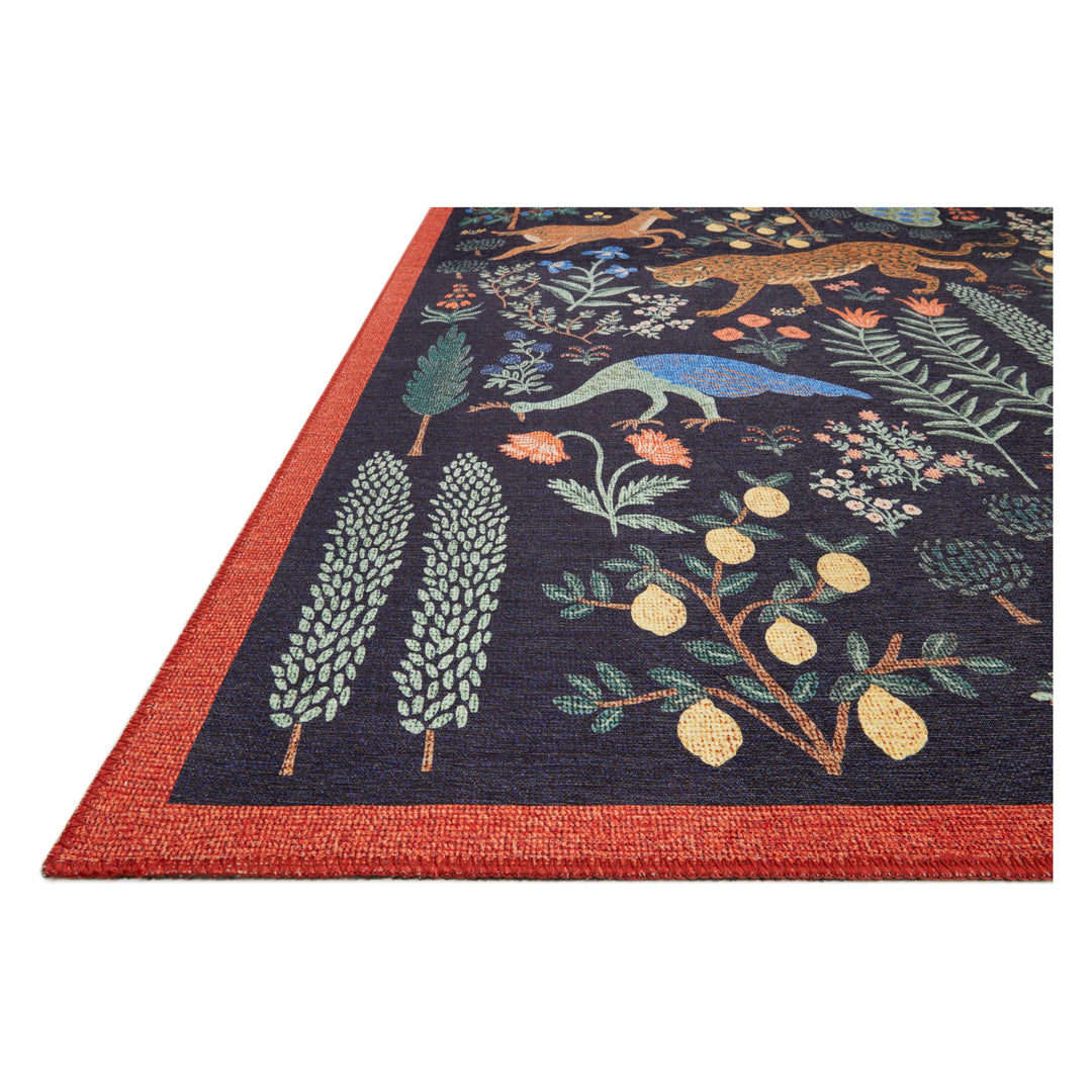 Rifle Paper Co. x Loloi Menagerie Black 7'-6" x 9'-6" Area Rug