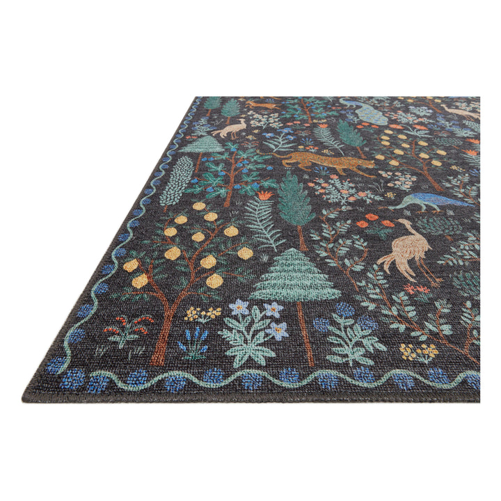 Rifle Paper Co. x Loloi Menagerie Black 7'-6" x 9'-6" Area Rug