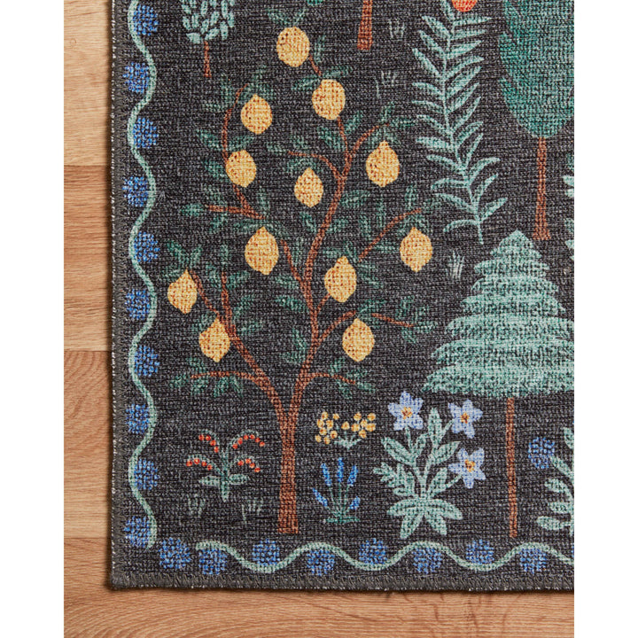 Rifle Paper Co. x Loloi Menagerie Black 3'-9" x 5'-9" Accent Rug