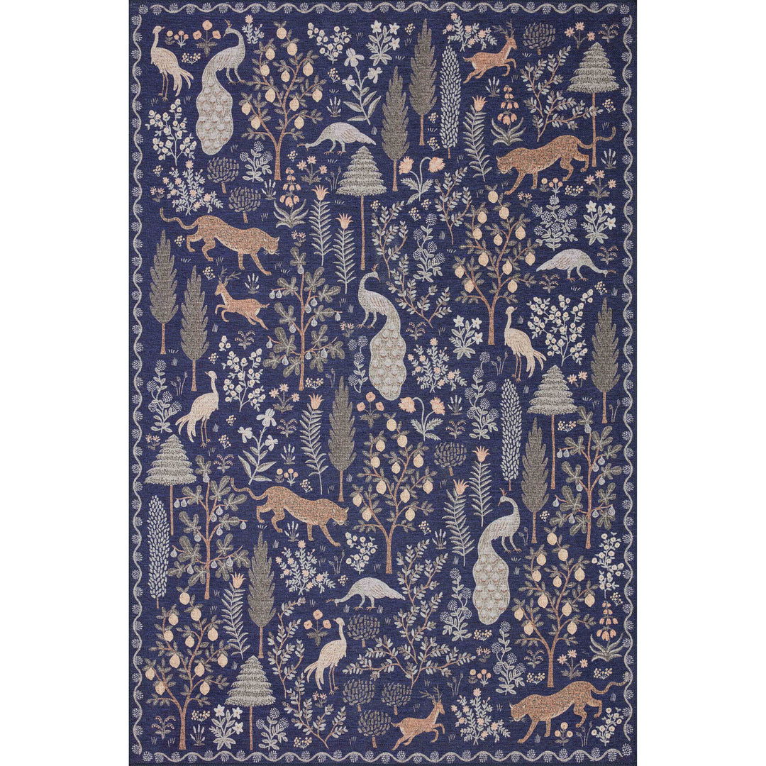 Rifle Paper Co. x Loloi Menagerie Navy 2'-3" x 3'-9" Accent Rug