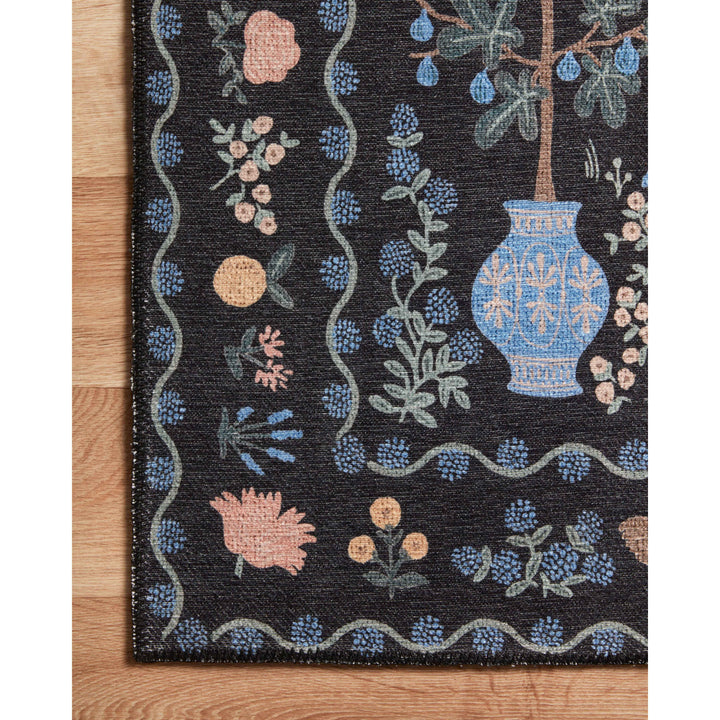 Rifle Paper Co. x Loloi Menagerie Black 3'-9" x 5'-9" Accent Rug