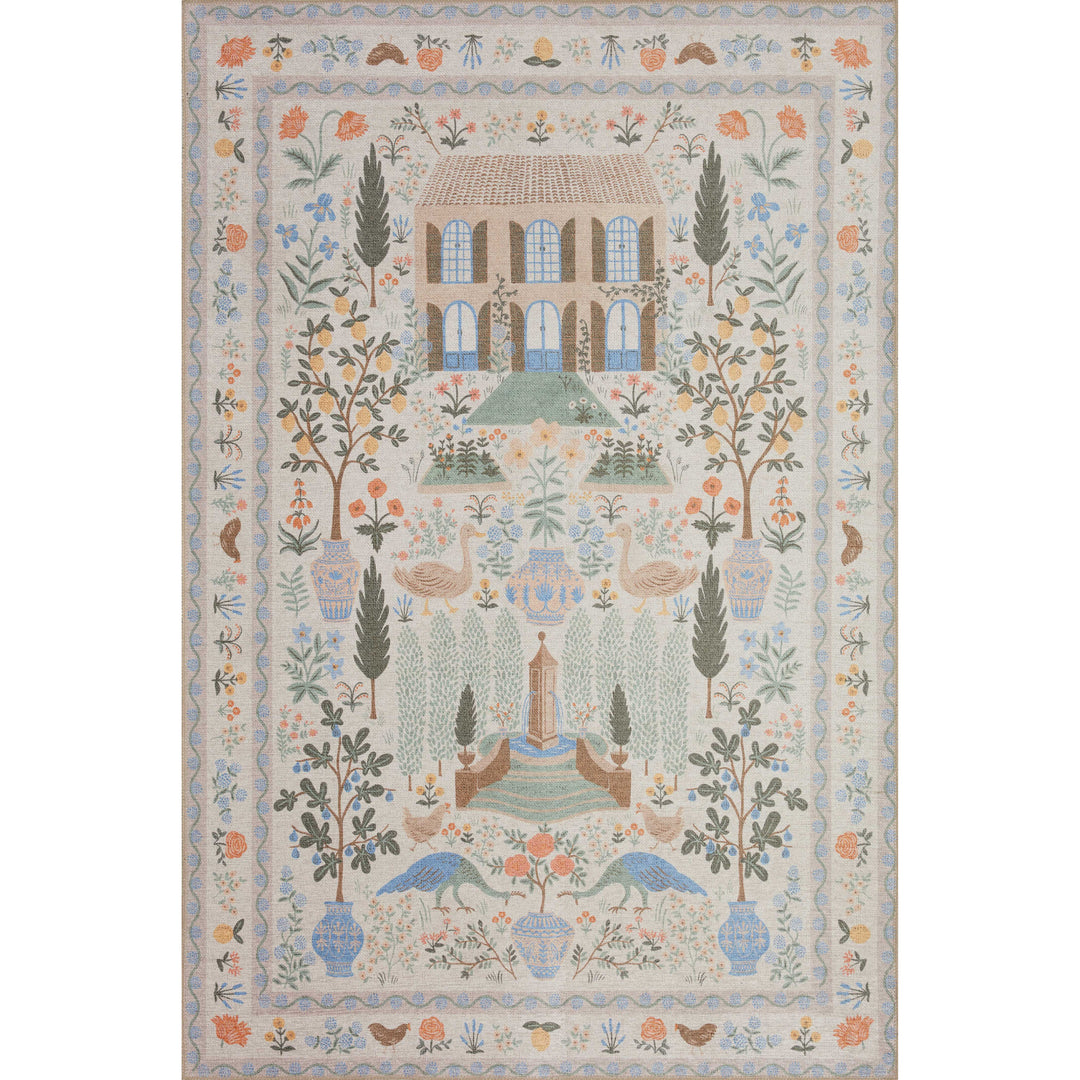 Rifle Paper Co. x Loloi Menagerie Cream 2'-3" x 5' Runner Rug