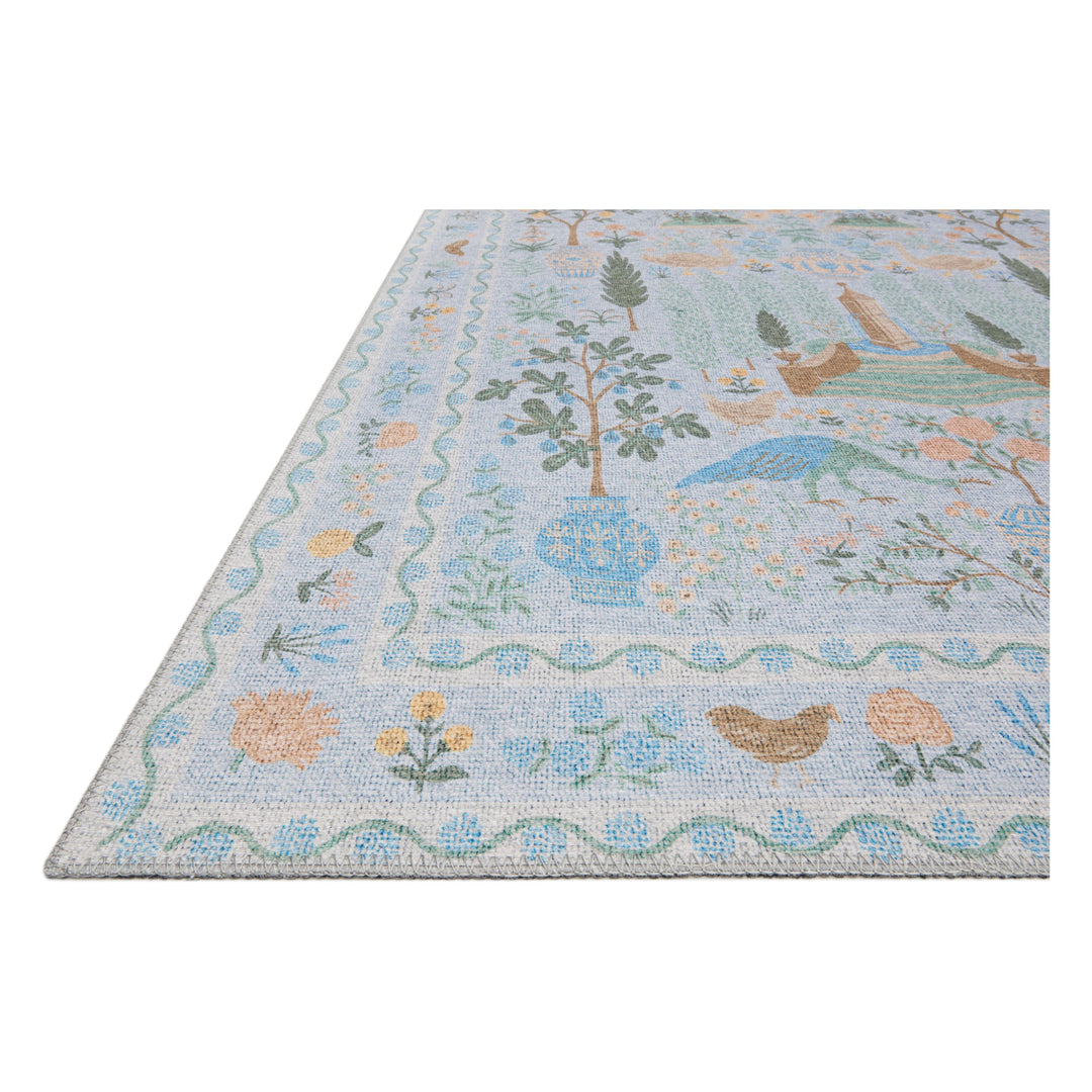 Rifle Paper Co. x Loloi Menagerie Lt. Blue 2'-6" x 7'-6" Runner Rug