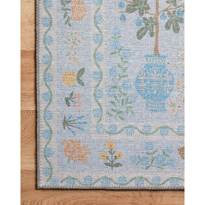 Rifle Paper Co. x Loloi Menagerie Lt. Blue 2'-6" x 7'-6" Runner Rug