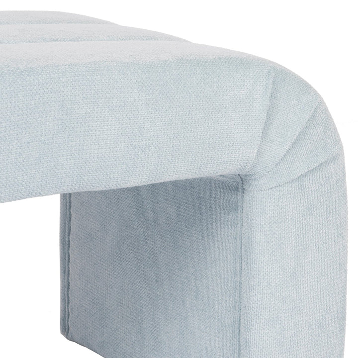 Mercer - Horizontal Channeled Bench In Performance Light Blue Chenille