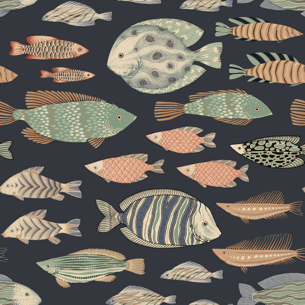 Marine Fish Peel And Stick Wallpaper-Tempaper & Co.-Tempaper-MF15240-DecorNight Fall-1-France and Son