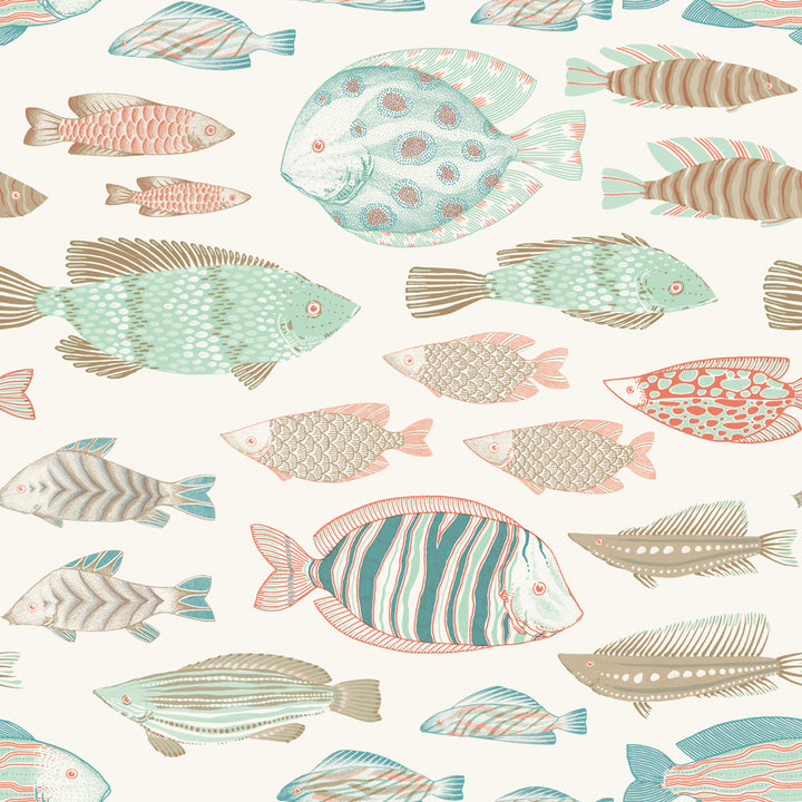 Marine Fish Peel And Stick Wallpaper-Tempaper & Co.-Tempaper-MF15242-DecorOcean Spray Ocean SprayNight Fall-7-France and Son