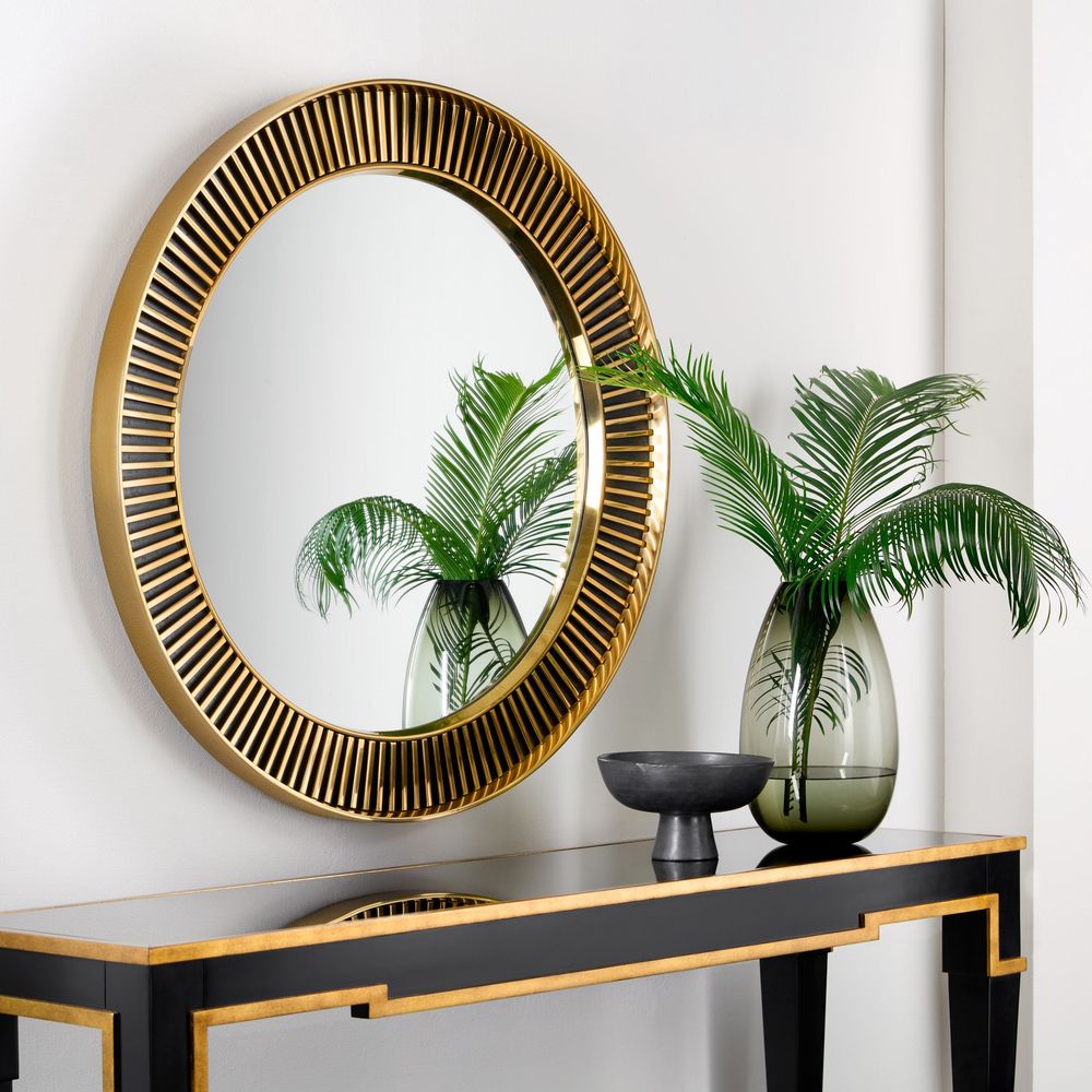 Wall Mirrors Tuxedo Round Mirror