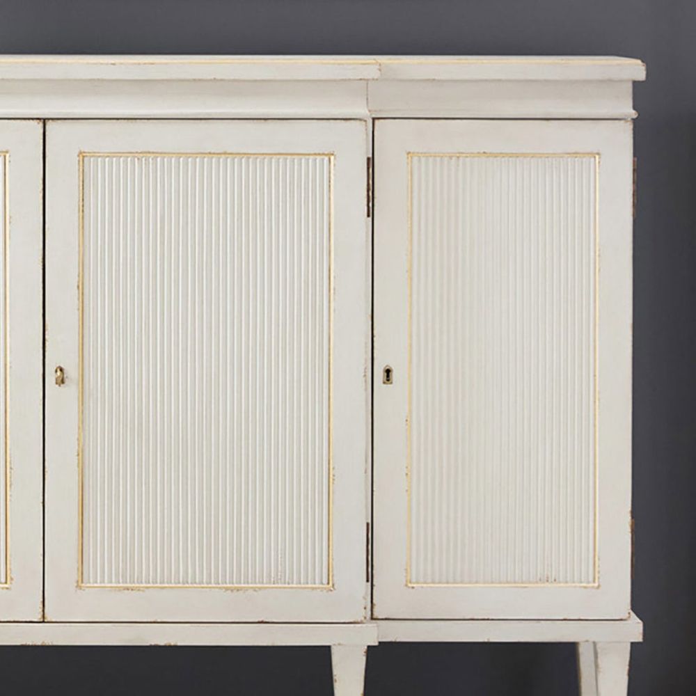 Sideboards & Credenzas Swedish Reeded Breakfront Cabinet